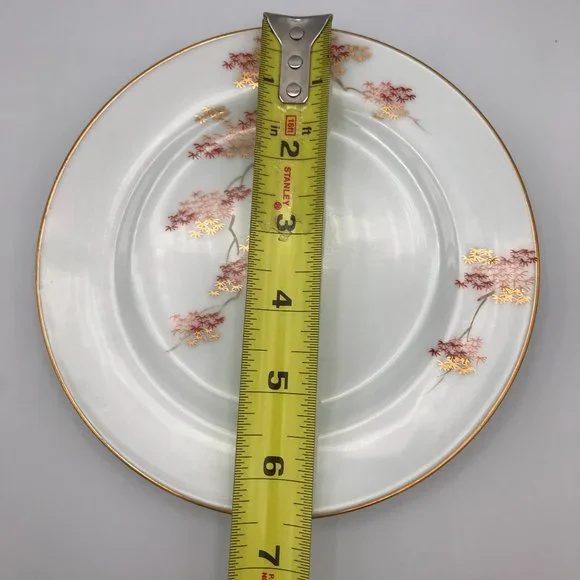 Fukagawa Arita Bread & Butter Plate 6 3/8" Japanese Maple Hand Painted Gold Trim - Picture 7 of 8